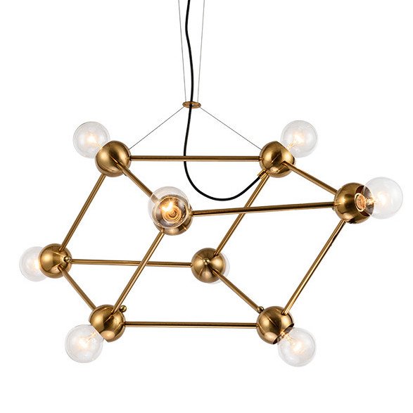 Люстра Molecule Gold Chandelier Золотой Люстра Molecule Gold Chandelier Золотой в Липецке | Loft Concept