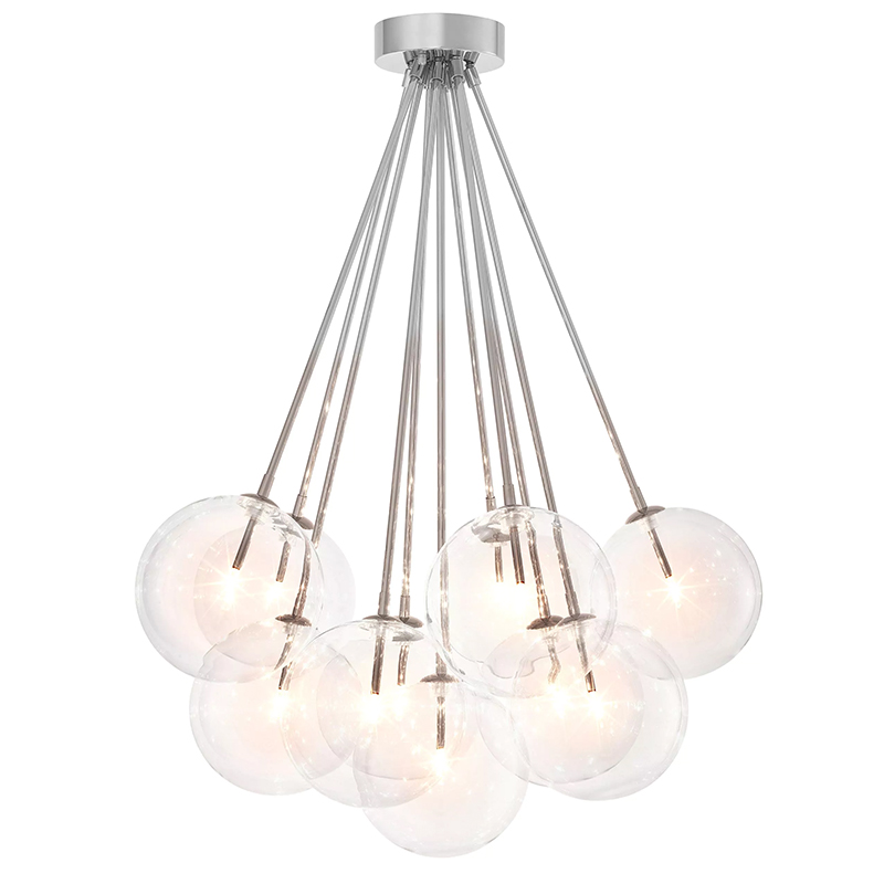 Люстра Eichholtz Ceiling Lamp Molecule Nickel Никель Прозрачное Стекло Люстра Eichholtz Ceiling Lamp Molecule Nickel Никель Прозрачное Стекло в Липецке | Loft Concept