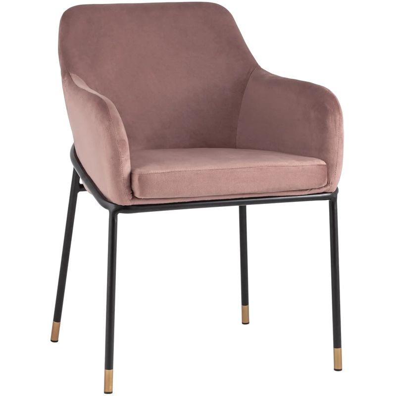 Стул Sandra Chair Пыльно-Розовый Велюр Розовый пастельный Черный Стул Sandra Chair Пыльно-Розовый Велюр Розовый пастельный Черный в Липецке | Loft Concept