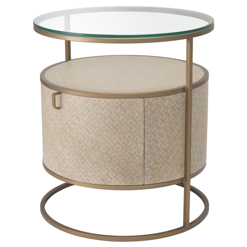 Приставной стол Eichholtz Bedside Table Napa Valley oak Матовая латунь Бежевый Прозрачный Приставной стол Eichholtz Bedside Table Napa Valley oak Матовая латунь Бежевый Прозрачный в Липецке | Loft Concept