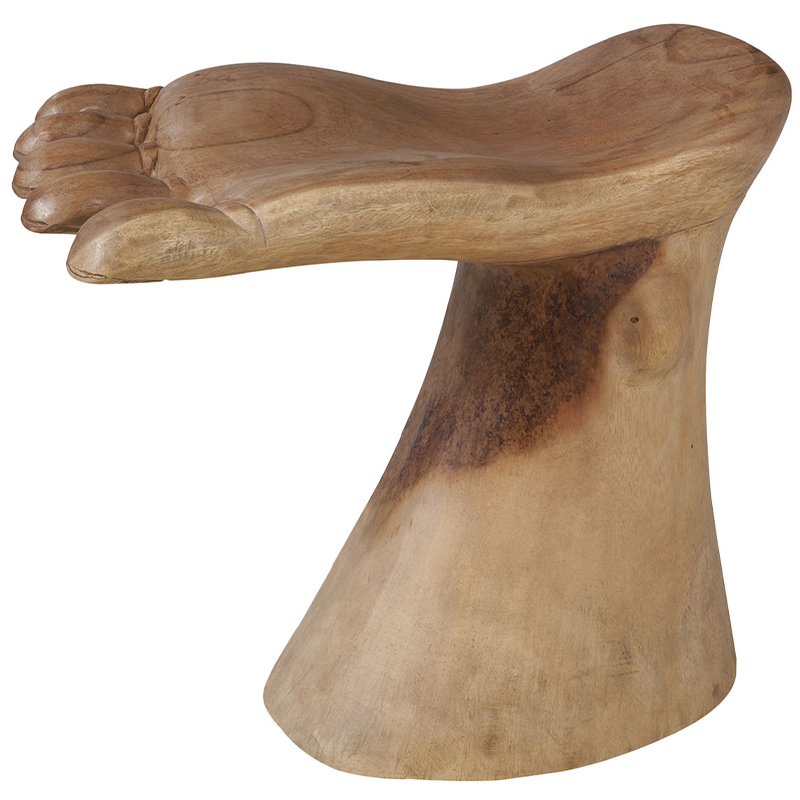 Деревянный приставной стол в виде ноги Wooden Foot Side Table Коричневый Древесина Деревянный приставной стол в виде ноги Wooden Foot Side Table Коричневый Древесина в Липецке | Loft Concept
