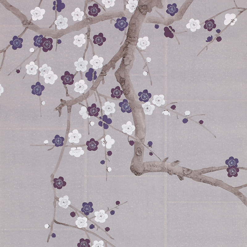 Обои ручная роспись Plum Blossom Lavender on Rich Mauve India tea paper Обои ручная роспись Plum Blossom Lavender on Rich Mauve India tea paper в Липецке | Loft Concept