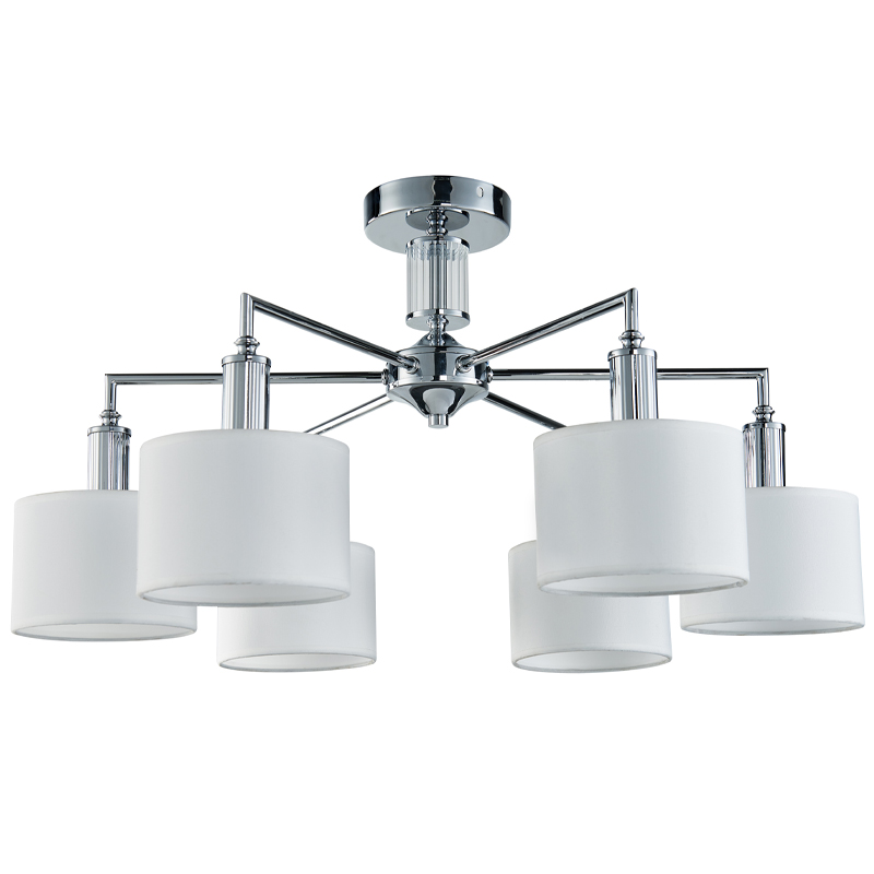 Люстра Laurent Chandelier white 65 Хром Белый Прозрачный Люстра Laurent Chandelier white 65 Хром Белый Прозрачный в Липецке | Loft Concept