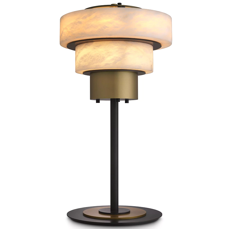 Настольная лампа Eichholtz Table Lamp Zereno Белый Латунь Черный Настольная лампа Eichholtz Table Lamp Zereno Белый Латунь Черный в Липецке | Loft Concept