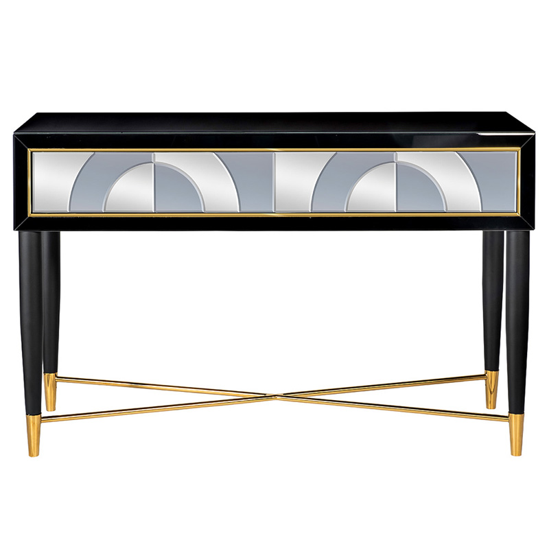 Консоль Camila Mirror Boxes Console Зеркало Золотой Черный Консоль Camila Mirror Boxes Console Зеркало Золотой Черный в Липецке | Loft Concept