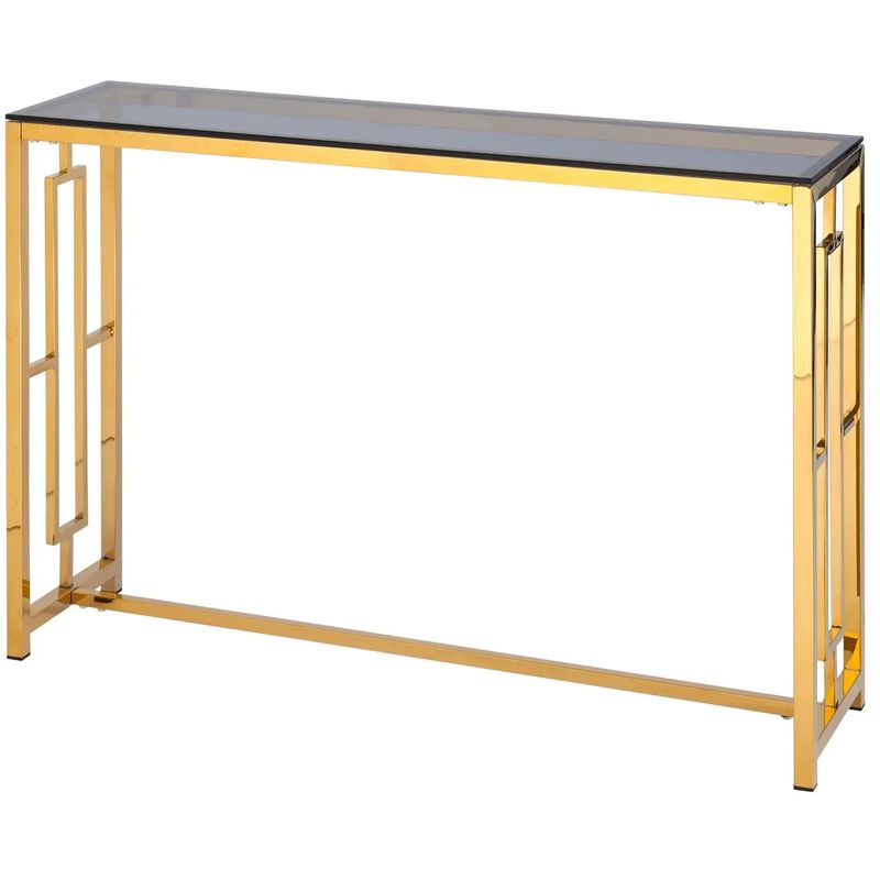 Консоль Milan Tables Gold Золотой Стекло Смок Консоль Milan Tables Gold Золотой Стекло Смок в Липецке | Loft Concept