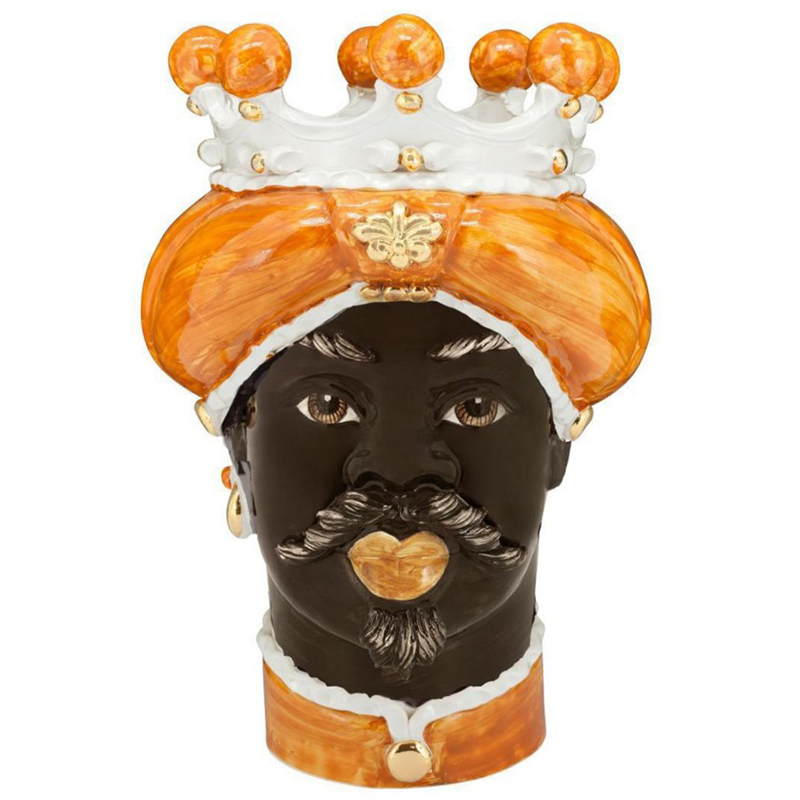 Ваза Vase Moro Man Medium New Ocher Оранжевый Коричневый Белый Золотой Ваза Vase Moro Man Medium New Ocher Оранжевый Коричневый Белый Золотой в Липецке | Loft Concept