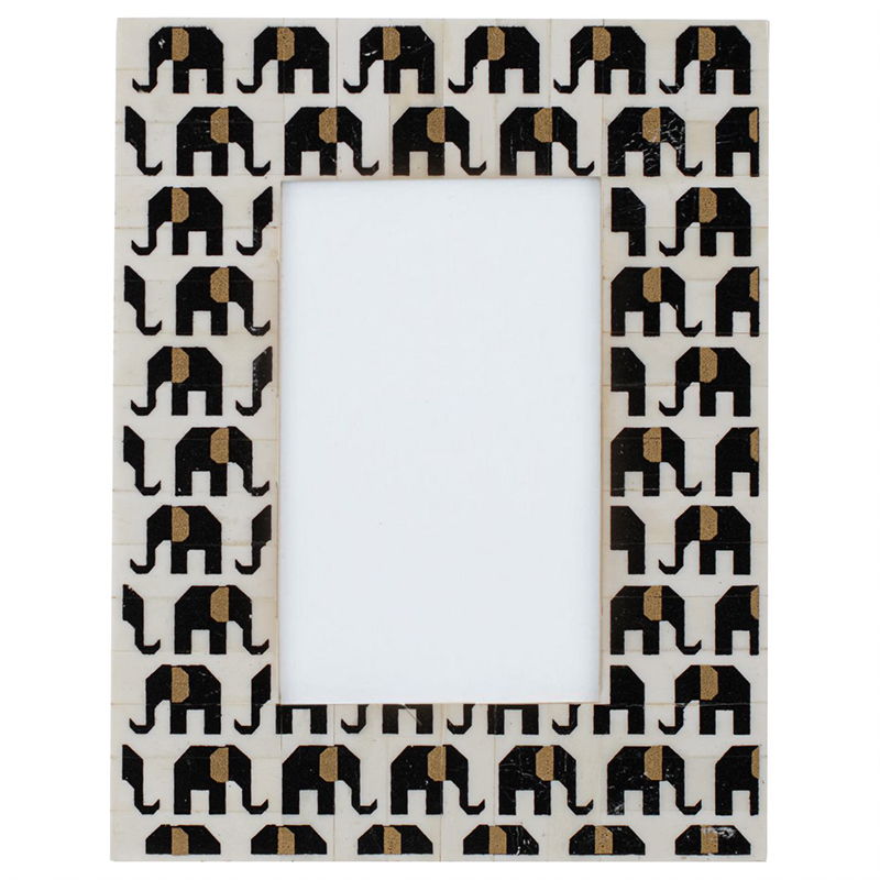 Фоторамка кость Indian Elephants Bone Inlay photo frame Черно-белый Фоторамка кость Indian Elephants Bone Inlay photo frame Черно-белый в Липецке | Loft Concept