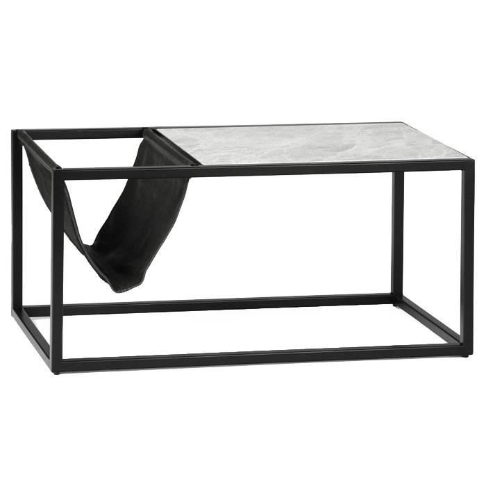 Кофейный стол Magazines Marble Серый (Gray) Черный матовый Кофейный стол Magazines Marble Серый (Gray) Черный матовый в Липецке | Loft Concept