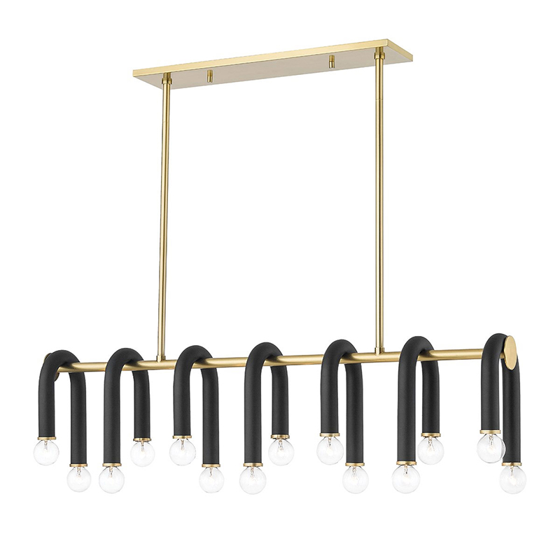 Люстра Paulson floppy chandelier gold Черный Золотой Люстра Paulson floppy chandelier gold Черный Золотой в Липецке | Loft Concept