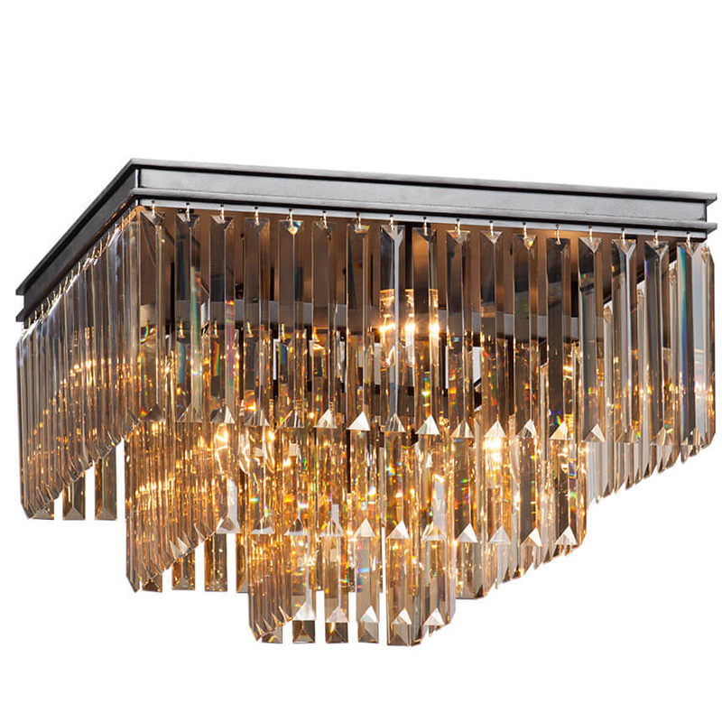 Потолочный светильник ODEON Amber GLASS 3-TIER Янтарное стекло 52 см Черный Потолочный светильник ODEON Amber GLASS 3-TIER Янтарное стекло 52 см Черный в Липецке | Loft Concept