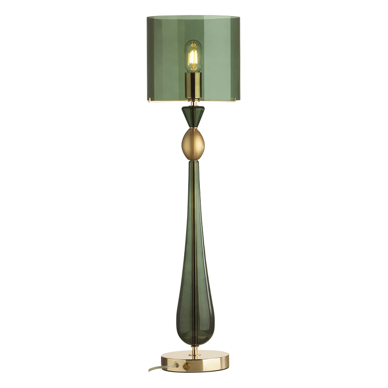 Настольная лампа Roser Green Table Lamp Зеленый Золотой Настольная лампа Roser Green Table Lamp Зеленый Золотой в Липецке | Loft Concept