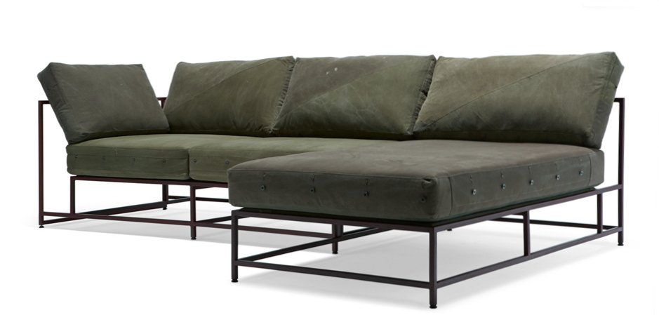 Угловой диван Olive Military Fabric Sectional sofa Угловой диван Olive Military Fabric Sectional sofa - Loft-Concept в Липецке