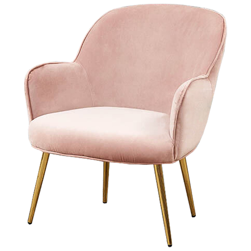 Кресло Waldeck Chair Light pink Розовый пастельный Глянцевое золото Кресло Waldeck Chair Light pink Розовый пастельный Глянцевое золото в Липецке | Loft Concept