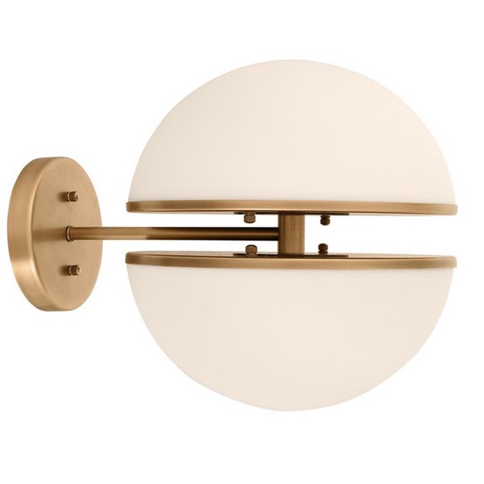 Бра Halves Sconces Белое матовое стекло Латунь Бра Halves Sconces Белое матовое стекло Латунь в Липецке | Loft Concept