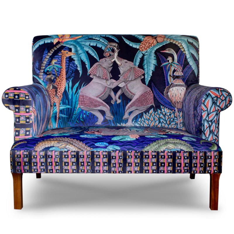Диван Ardmore Design Sabie Sofa in Tanzanite Синий Тропический Орнамент Синий Диван Ardmore Design Sabie Sofa in Tanzanite Синий Тропический Орнамент Синий в Липецке | Loft Concept