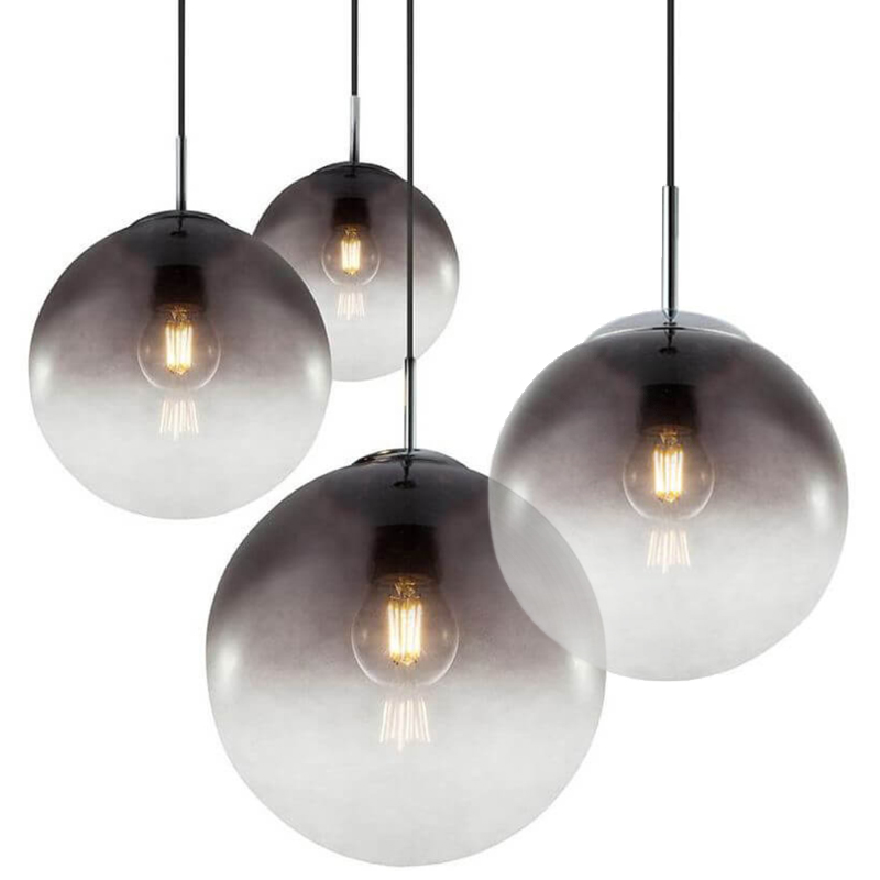Светильник Ball Sunrise Pendant lamp smok 1 плафон Стекло Смок Хром в Липецке | Loft Concept 