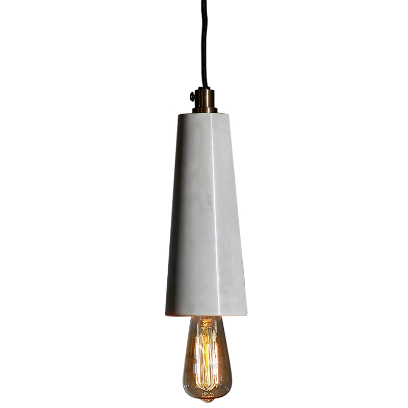 Подвесной светильник Shaw Cone Marble Hanging Lamp Черный Белый Мрамор Bianco Подвесной светильник Shaw Cone Marble Hanging Lamp Черный Белый Мрамор Bianco в Липецке | Loft Concept