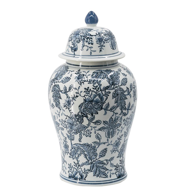 Ваза с крышкой Oriental Ornament Vases Белый Синий Ваза с крышкой Oriental Ornament Vases Белый Синий в Липецке | Loft Concept