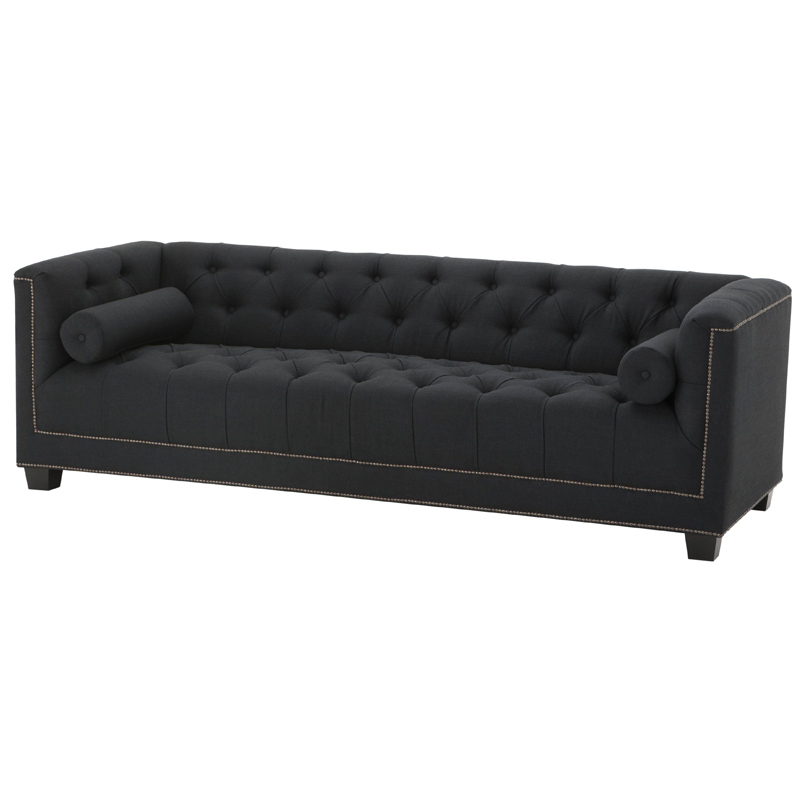 Диван Eichholtz Sofa Paolo black Черный Коричневый Диван Eichholtz Sofa Paolo black Черный Коричневый в Липецке | Loft Concept