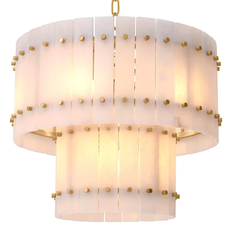 Люстра Eichholtz Chandelier Ruby S Alabaster Латунь Бежевый Белый Мрамор Bianco Люстра Eichholtz Chandelier Ruby S Alabaster Латунь Бежевый Белый Мрамор Bianco в Липецке | Loft Concept