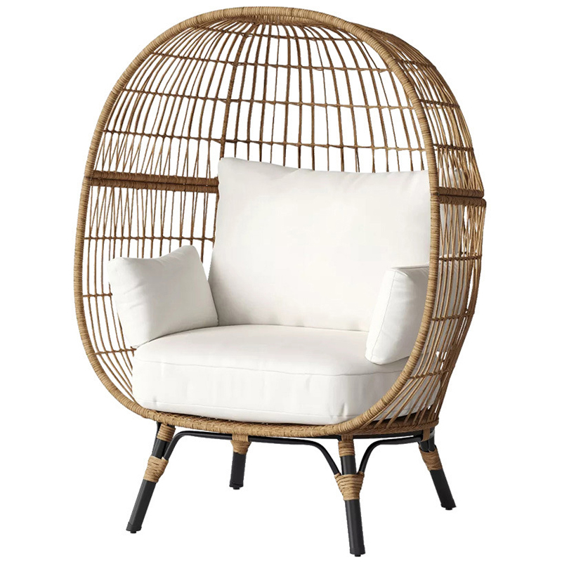 Плетеное кресло Myah Wicker Armchair Бежевый Древесина Черный Плетеное кресло Myah Wicker Armchair Бежевый Древесина Черный в Липецке | Loft Concept