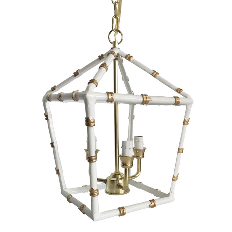 Светильник Bamboo Lantern White Белый Золотой Светильник Bamboo Lantern White Белый Золотой в Липецке | Loft Concept