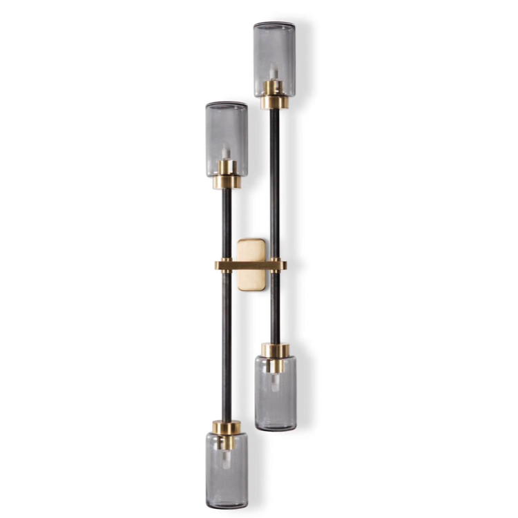 Бра Bert Frank Farol Wall Light Double Gray Черный Латунь Серый (Gray) Бра Bert Frank Farol Wall Light Double Gray Черный Латунь Серый (Gray) в Липецке | Loft Concept