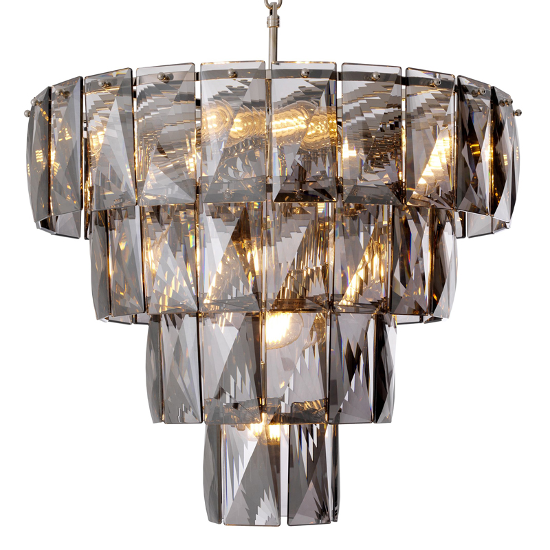 Люстра Eichholtz Chandelier Amazone S smoke Никель Стекло Смок Люстра Eichholtz Chandelier Amazone S smoke Никель Стекло Смок в Липецке | Loft Concept