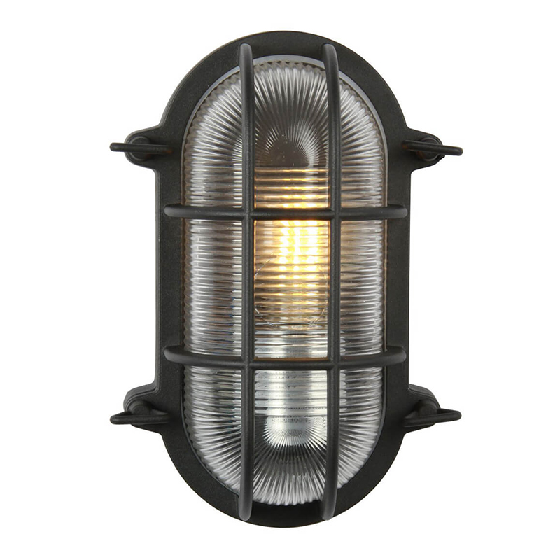 Уличный светильник Carden Cage Glass Oval Черный Уличный светильник Carden Cage Glass Oval Черный в Липецке | Loft Concept