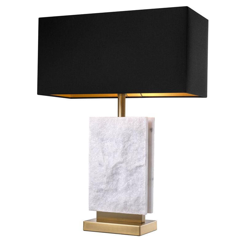 Настольная лампа Eichholtz Table Lamp Charleston Латунь Античная полированная Белый Черный Настольная лампа Eichholtz Table Lamp Charleston Латунь Античная полированная Белый Черный в Липецке | Loft Concept