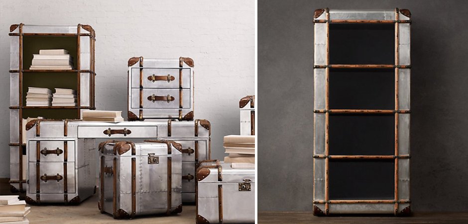 RH Richards Polished Aluminum Shelving Bookcase RH Richards Polished Aluminum Shelving Bookcase - Loft-Concept в Липецке