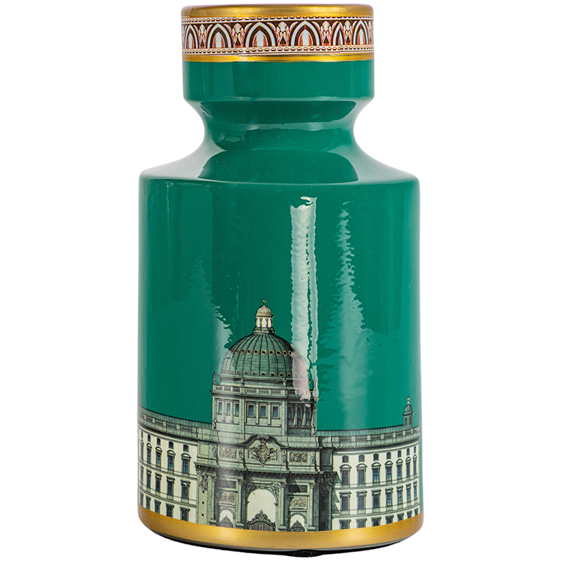 Ваза Old Town Green Vase Зеленый Золотой Ваза Old Town Green Vase Зеленый Золотой в Липецке | Loft Concept