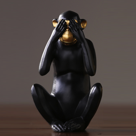 Статуэтка Monkey dont see Черный Статуэтка Monkey dont see Черный в Липецке | Loft Concept