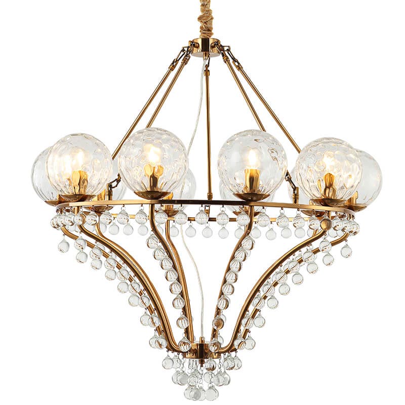 Люстра Melaine Chandelier gold Золотой Прозрачный (Transparent) Люстра Melaine Chandelier gold Золотой Прозрачный (Transparent) в Липецке | Loft Concept
