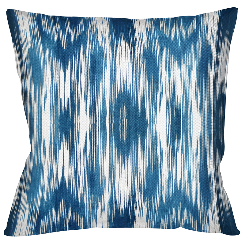 Декоративная подушка с голубым узором Ikat Pattern Голубой Белый Декоративная подушка с голубым узором Ikat Pattern Голубой Белый в Липецке | Loft Concept