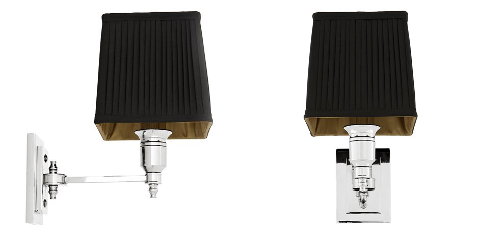 Бра Wall Lamp Lexington Single Nickel+Black Бра Wall Lamp Lexington Single Nickel+Black - Loft-Concept в Липецке