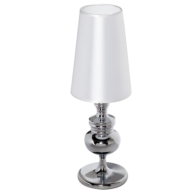 Настольная лампа Brumley Table Lamp Хром Белый Настольная лампа Brumley Table Lamp Хром Белый в Липецке | Loft Concept