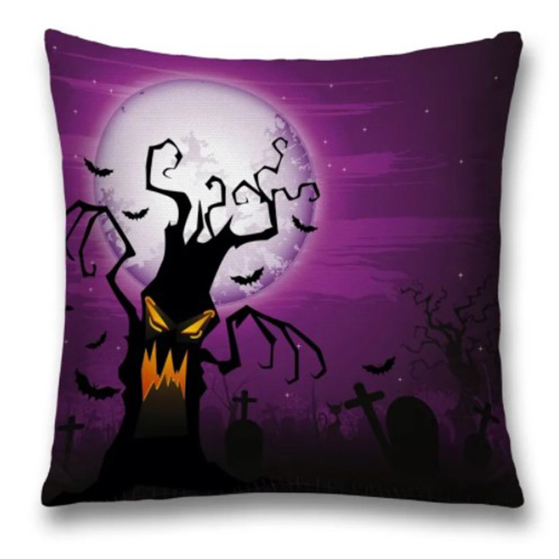 Подушка Halloween Terrible Tree Черный Пурпурно-фиолетовый Подушка Halloween Terrible Tree Черный Пурпурно-фиолетовый в Липецке | Loft Concept
