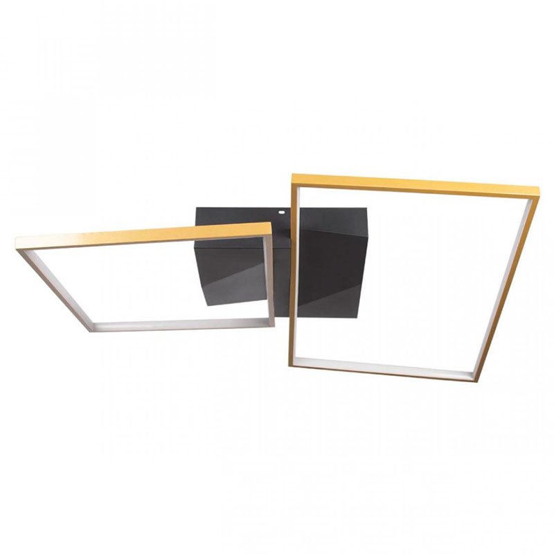 Потолочный светильник Black square and rectangle Gold Черный Золотой в Липецке | Loft Concept 