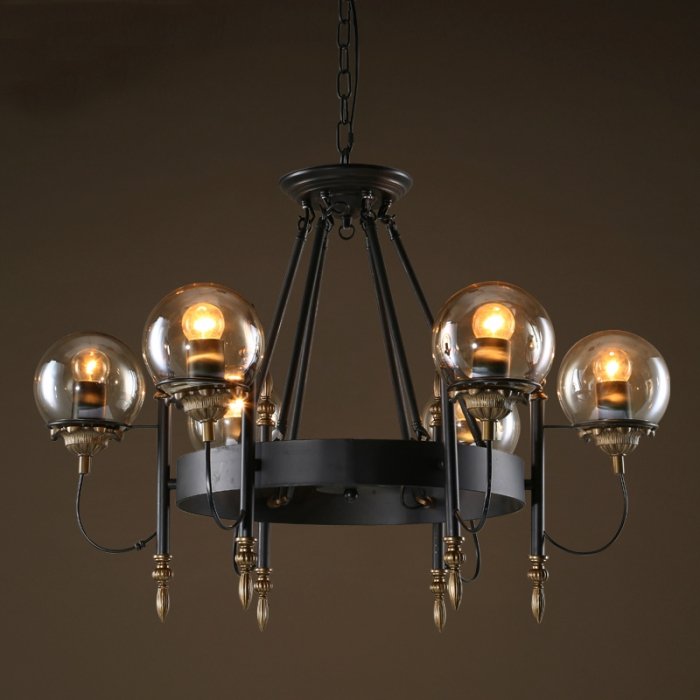 Люстра Globe Trenger Chandelier 6 Черный Люстра Globe Trenger Chandelier 6 Черный в Липецке | Loft Concept