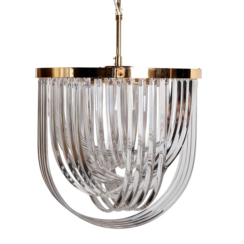 Люстра Retro FROZEN GLASS Chandelier gold Глянцевое золото Люстра Retro FROZEN GLASS Chandelier gold Глянцевое золото в Липецке | Loft Concept