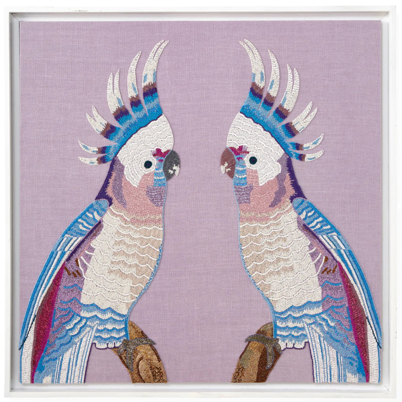 Панно из бисера Попугаи ручная работа PARROTS BEADED Wall Art Сиреневый Розовый Панно из бисера Попугаи ручная работа PARROTS BEADED Wall Art Сиреневый Розовый в Липецке | Loft Concept