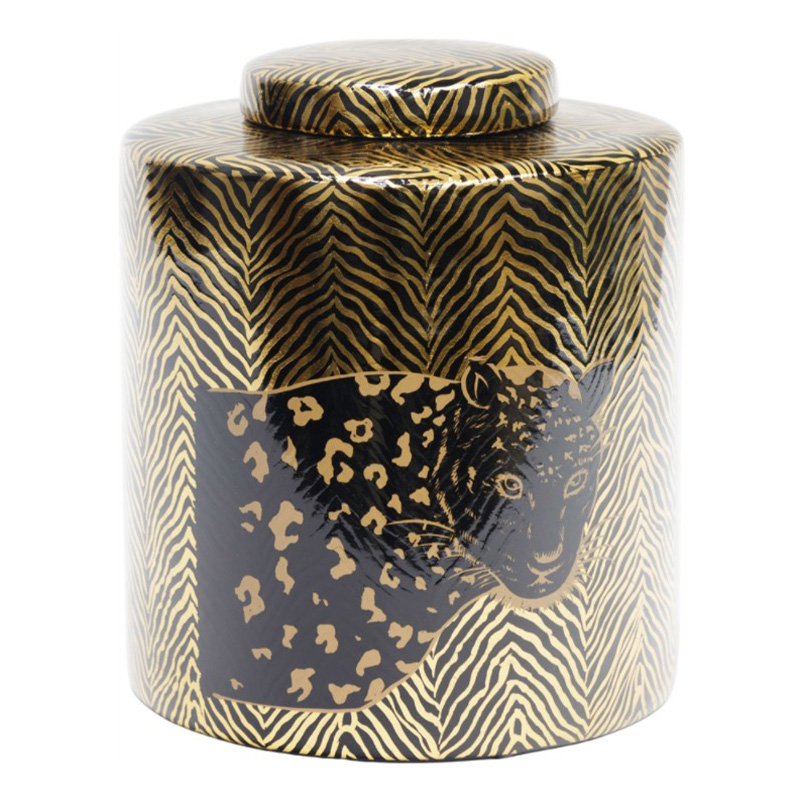 Ваза Leopard Vase black and gold 25 Черный Золотой Ваза Leopard Vase black and gold 25 Черный Золотой в Липецке | Loft Concept