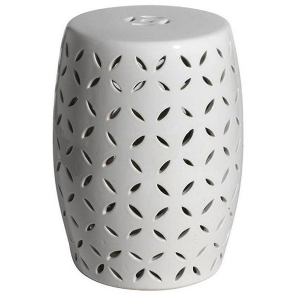 Керамический табурет Carved Garden Stool - White Белый Керамический табурет Carved Garden Stool - White Белый в Липецке | Loft Concept