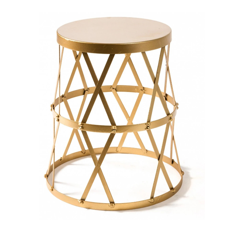 Приставной стол Metal Round Drum матовое золото Приставной стол Metal Round Drum матовое золото в Липецке | Loft Concept