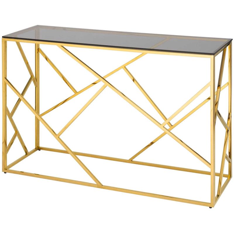Консоль Geometry Serene Phoenix Gold Золотой Стекло Смок Консоль Geometry Serene Phoenix Gold Золотой Стекло Смок в Липецке | Loft Concept