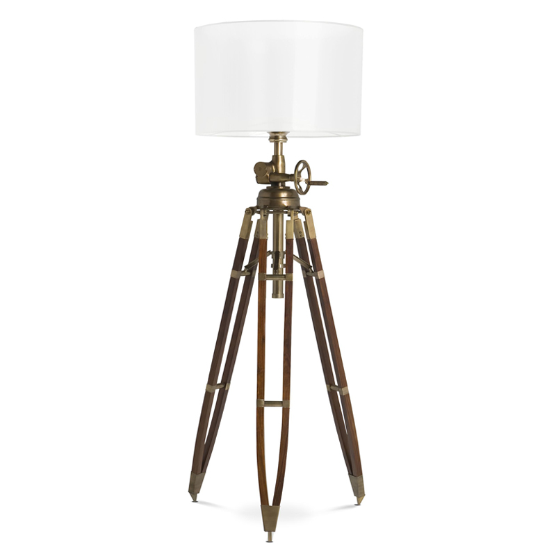 Торшер Eichholtz Floor Lamp Royal Marine Cream Кремовый Коричневый Латунь Античная полированная Торшер Eichholtz Floor Lamp Royal Marine Cream Кремовый Коричневый Латунь Античная полированная в Липецке | Loft Concept
