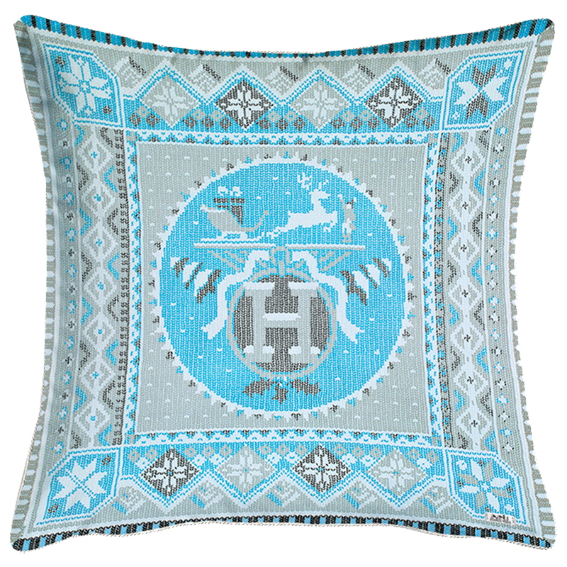 Декоративная подушка Hermes Christmas 172 Голубой Серый Декоративная подушка Hermes Christmas 172 Голубой Серый в Липецке | Loft Concept