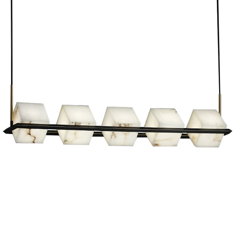 Люстра Marble Cubes Modern Light Chandelier 5 плафонов Черный Белый Мрамор Bianco Латунь Люстра Marble Cubes Modern Light Chandelier 5 плафонов Черный Белый Мрамор Bianco Латунь в Липецке | Loft Concept